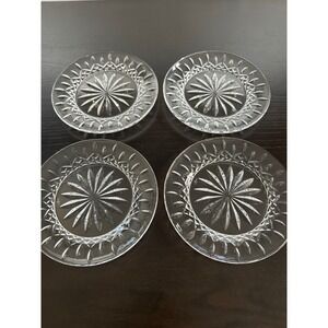 Waterford Crystal Lismore Bread and Butter Plates Set of 4 Clear Glass 8 Inch